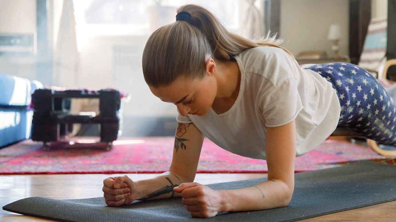 woman doing a plank pose